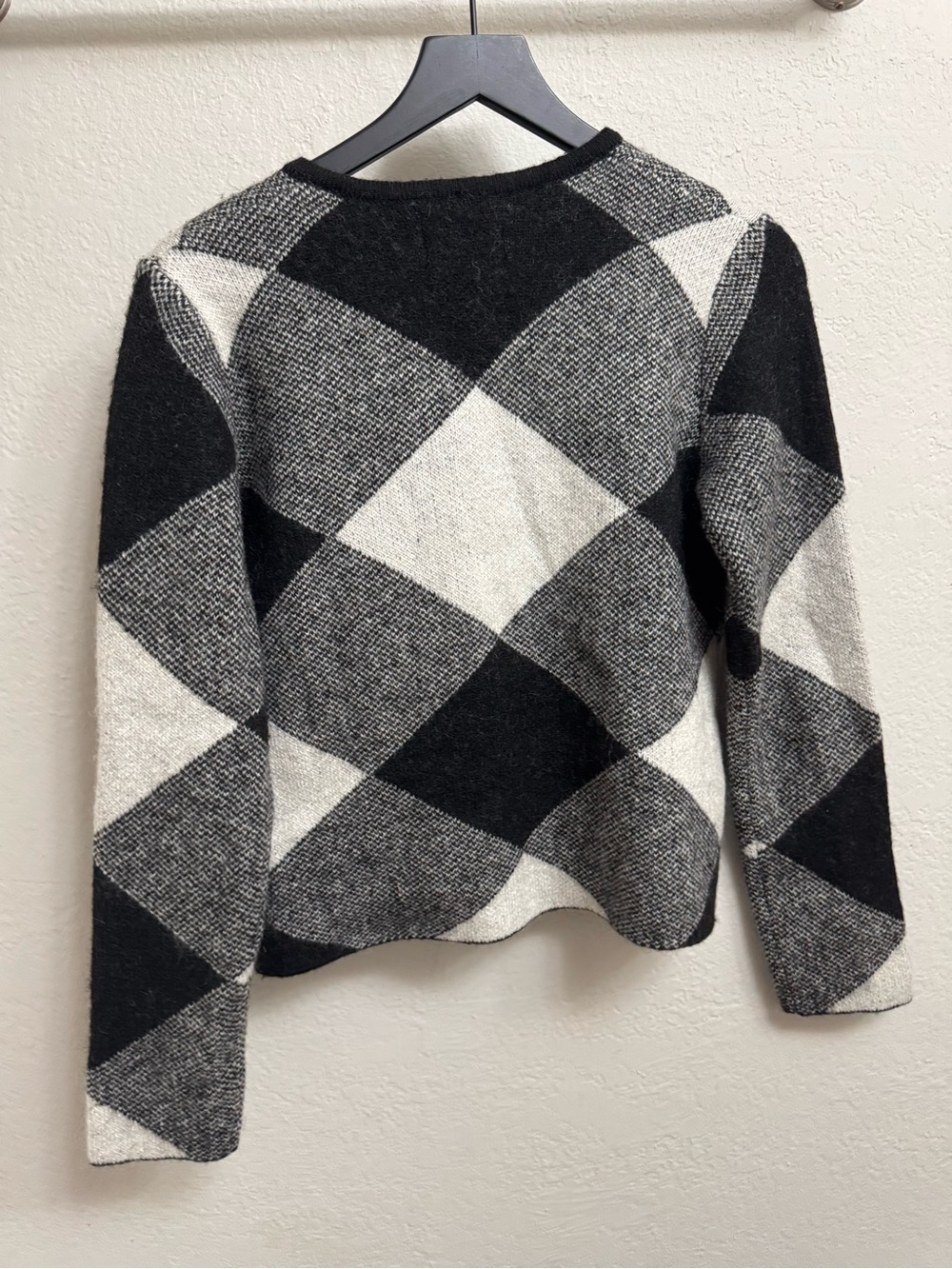 Black & White wool blend Button Cardigan - Picture 8 of 8